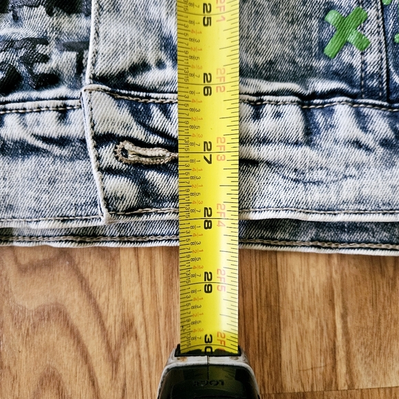 Smoke Rise Dnm Co. Adult Size M Distressed Painted Graffiti Denim Jean Jacket - Picture 12 of 14